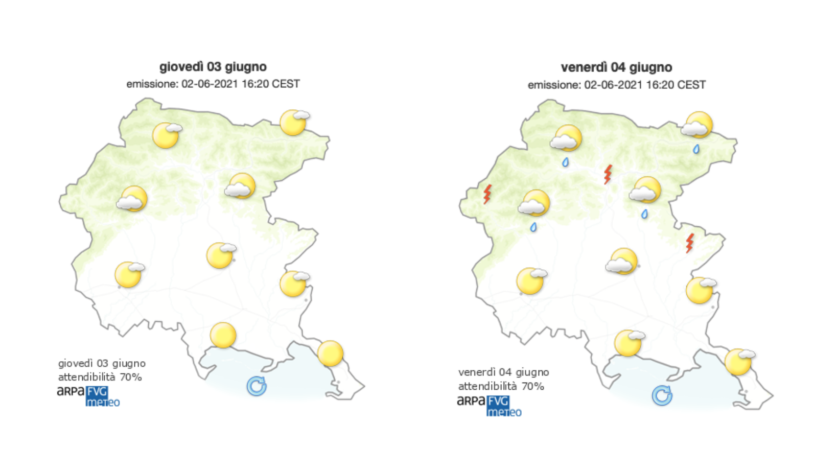 Prosegue il beltempo sul Goriziano, atteso sole e temperature in aumento